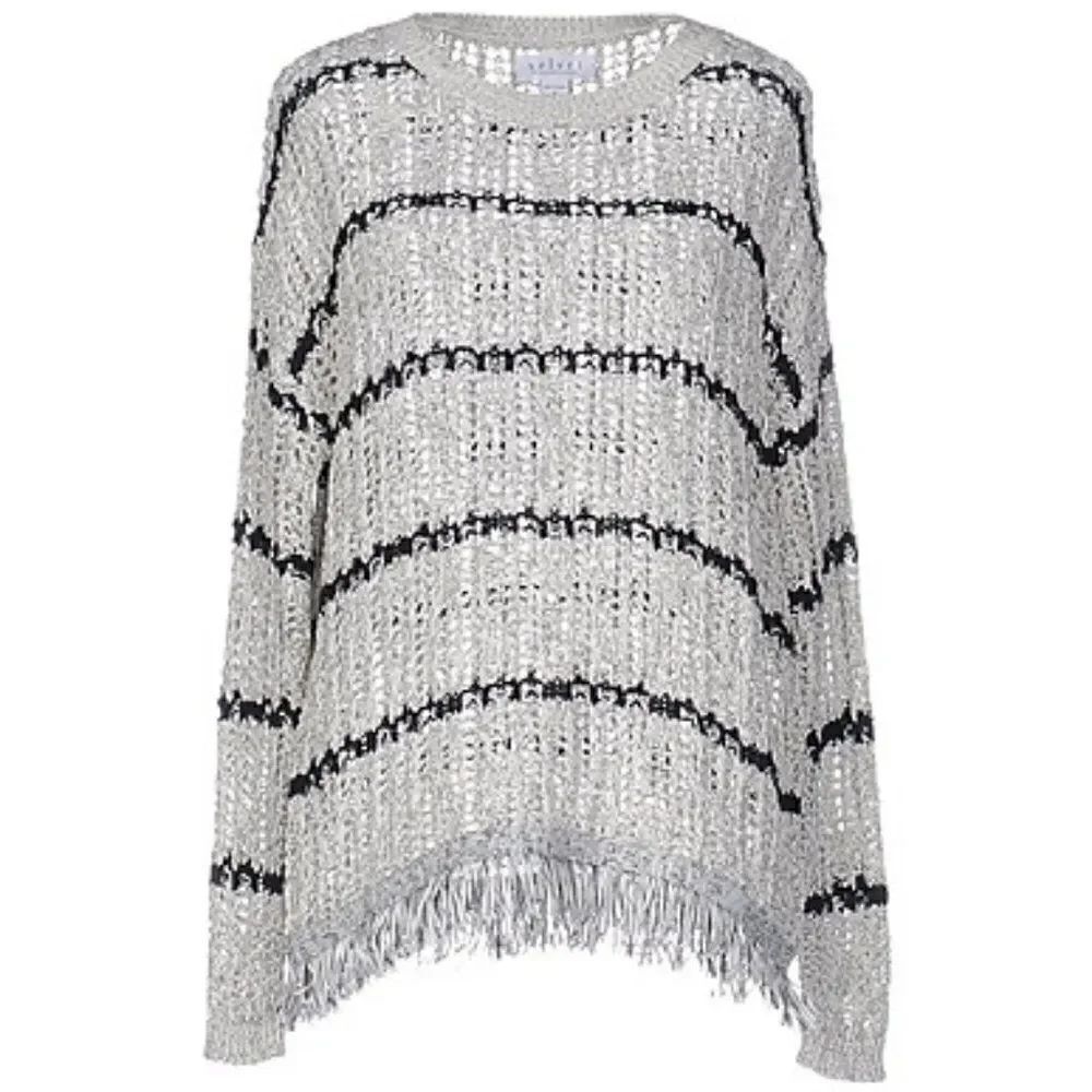 NWOT Velvet Graham & Spencer Open Knit Fringe Sweater
